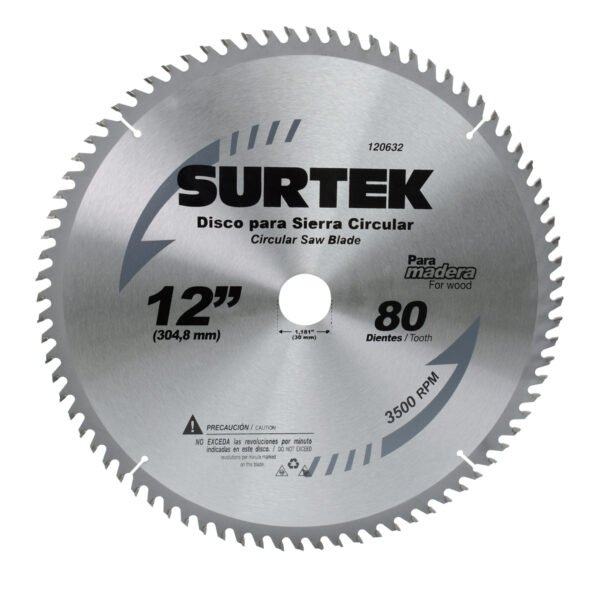 Disco para sierra circular para corte madera 40 dientes, 7-1/4" Surtek