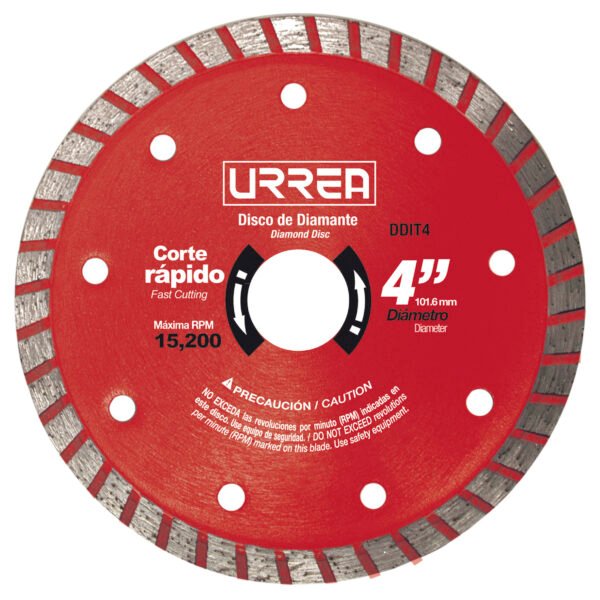 Disco de diamante turbo, 4" Urrea