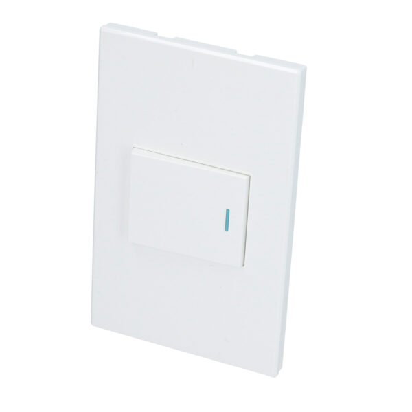 Placa 1 Interruptor 1/2, línea Premium, color blanco Surtek