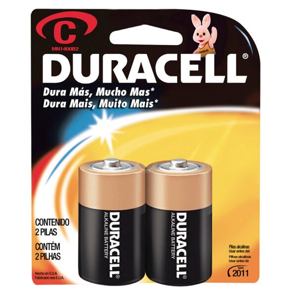 Pila alcalina Duracell® "C", 2 piezas Surtek